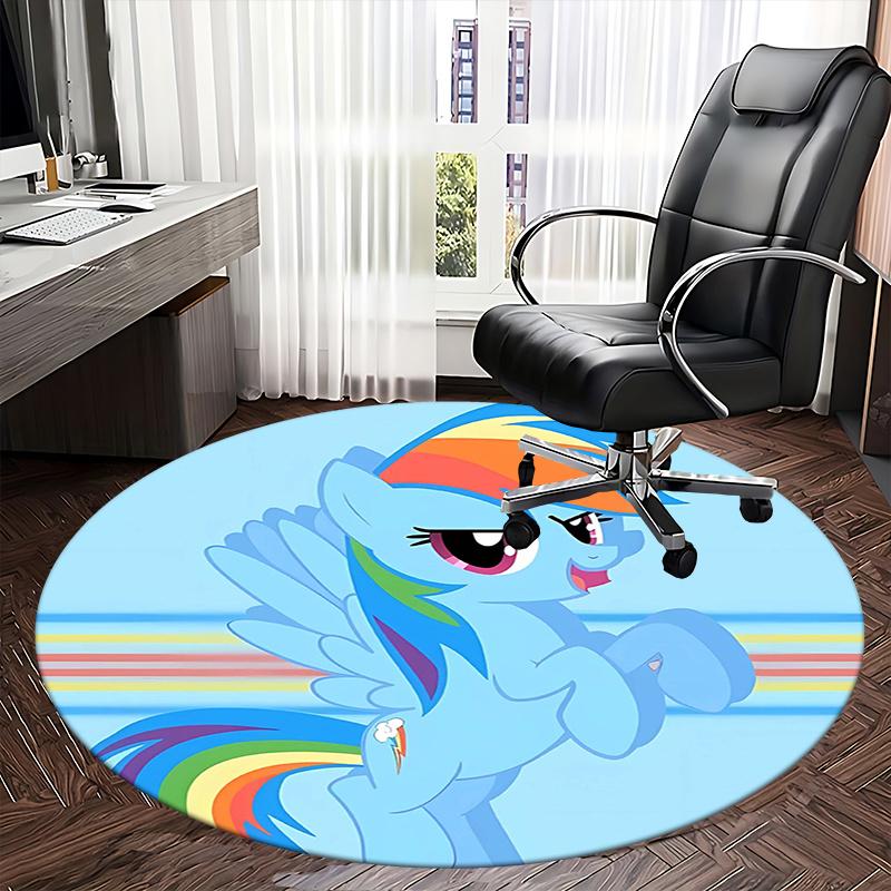 

Рейнбоу Деш, Килимок для стільця My Little Pony, Круглий килим, Офісний килим, Можна прати в машині, Нековзкий, Підходить для віталень, спалень 120cm