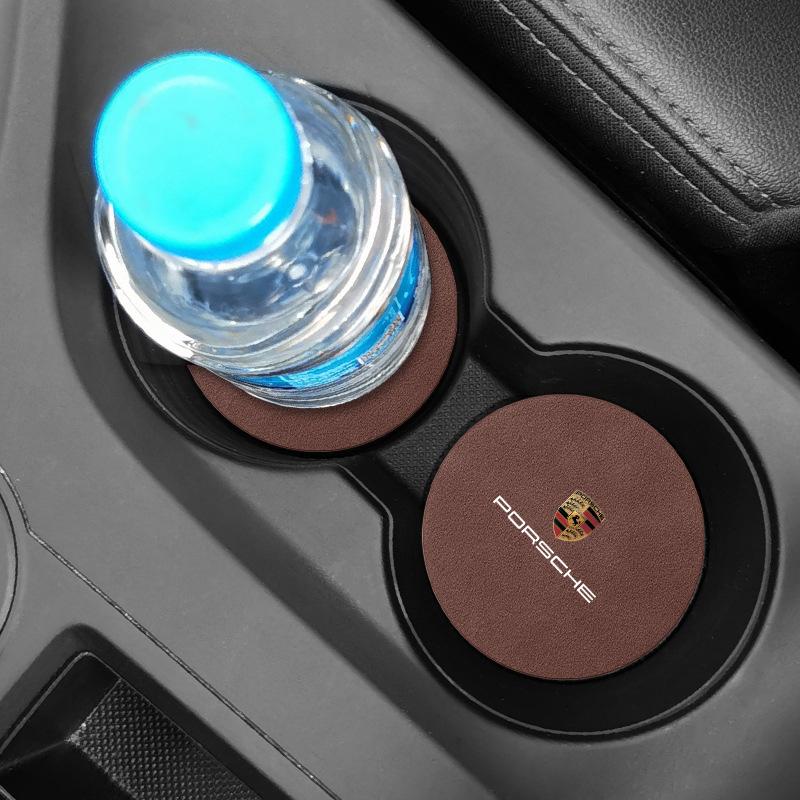 Car Anti Slip Insert Cup Coasters Car Accessories For Porsche Cayenne Panamera Macan Boxster 911 Carrera-GT 944 918 917