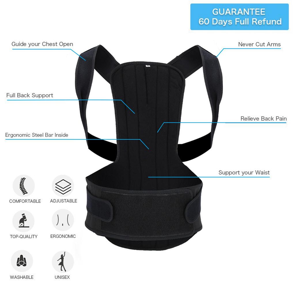 Adjustable Back Posture Corrector Brace Back Shoulder Support Belt Posture Supports Correction