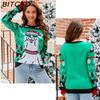 BITCED Casual Christmas Snowman Pullover Autumn/Winter Cartoon Alpaca Christmas Knitwear