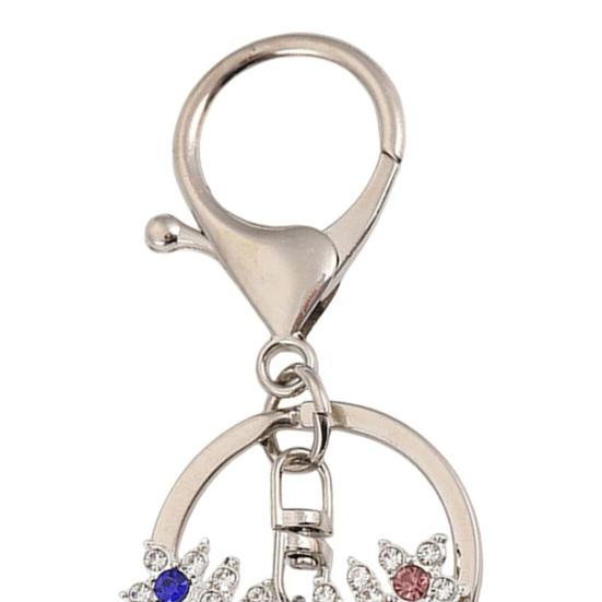 Keychain Pendant Sparkling Rhinestones Inlaid Snowflake Design Key Holder with Lobster Clasp Backpacks Car Accessory