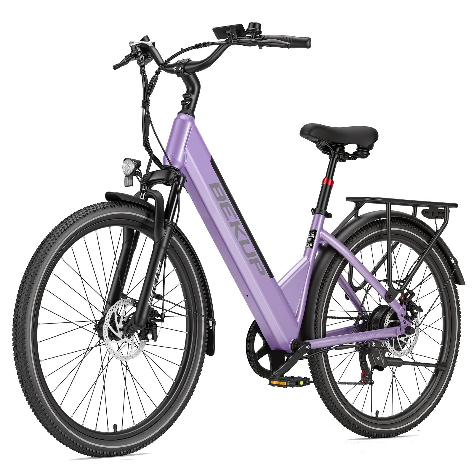 Vélo Électrique Bekup V1 - Pneus 26  Vélo Électrique Ville - Moteur 250W - Batterie 36V14.5AH - Autonomie Jusqu'à 75 km - 7 Vitesses Shimano - Freins à Disque Mécaniques