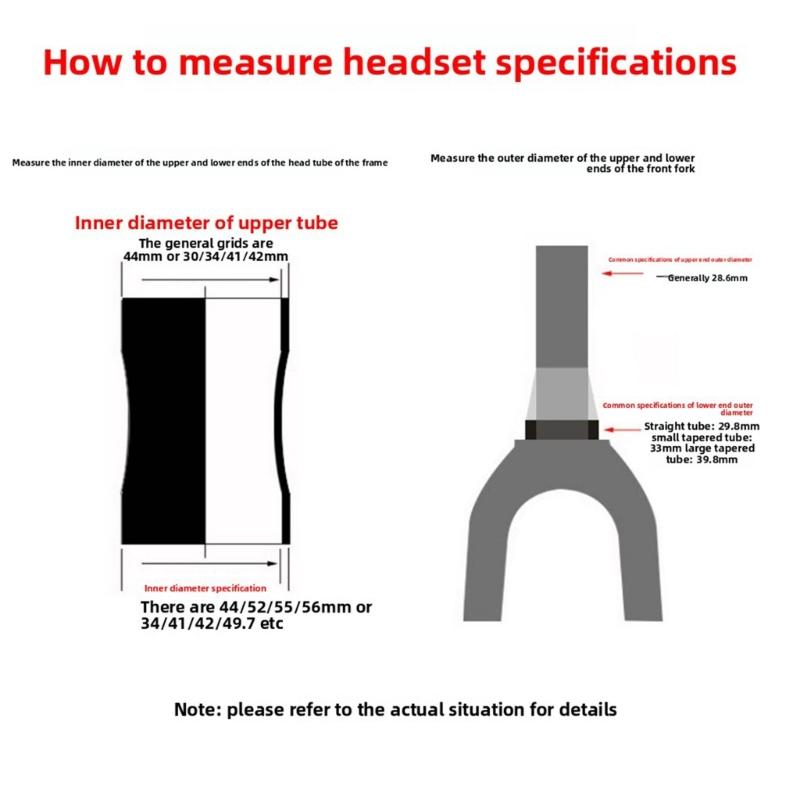 Bike Maintenance Double Bearing Headset Aluminum Alloy Bicycles Headset Replacement Tapered Headset Cycling Accessory