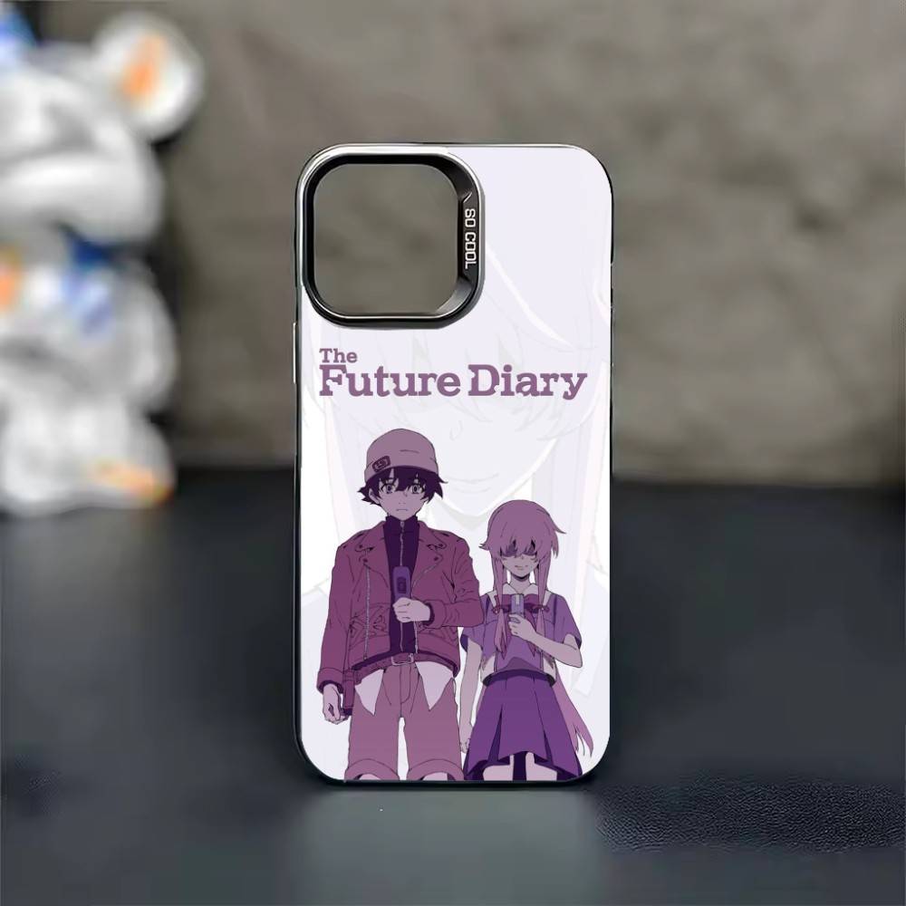 Anime The F-Future Diary Phone Case Color Silver Shell For IPhone 17 16 15 14 13 12 11 Pro Max Plus