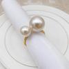 1-120PCS Pearl Napkin Rings Metal Napkin Holder Wedding Party Banquet Supplies Holiday Christmas Dinner Table Decoration Favors