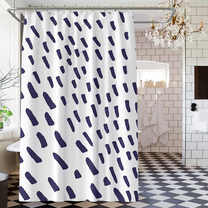 Bathroom Thickened Waterproof Curtain Mildew Proof Shower Curtain Shower Partition Curtain Shower Curtain Bathroom Curtain Free Perforation