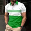 Summer Casual with Stripes Solid Color Men's Short-sleeved Polo Shirt Fashion Daily Wear Popular Clothes In Europe and America