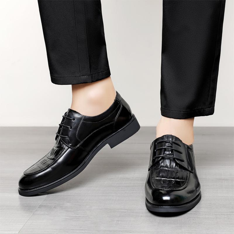 Genuine Men's Shoes Top Layer Cowhide Spring and Autumn New Formal Dress Wedding Groom Shoes High-end Men's Business Casual Leather Shoes