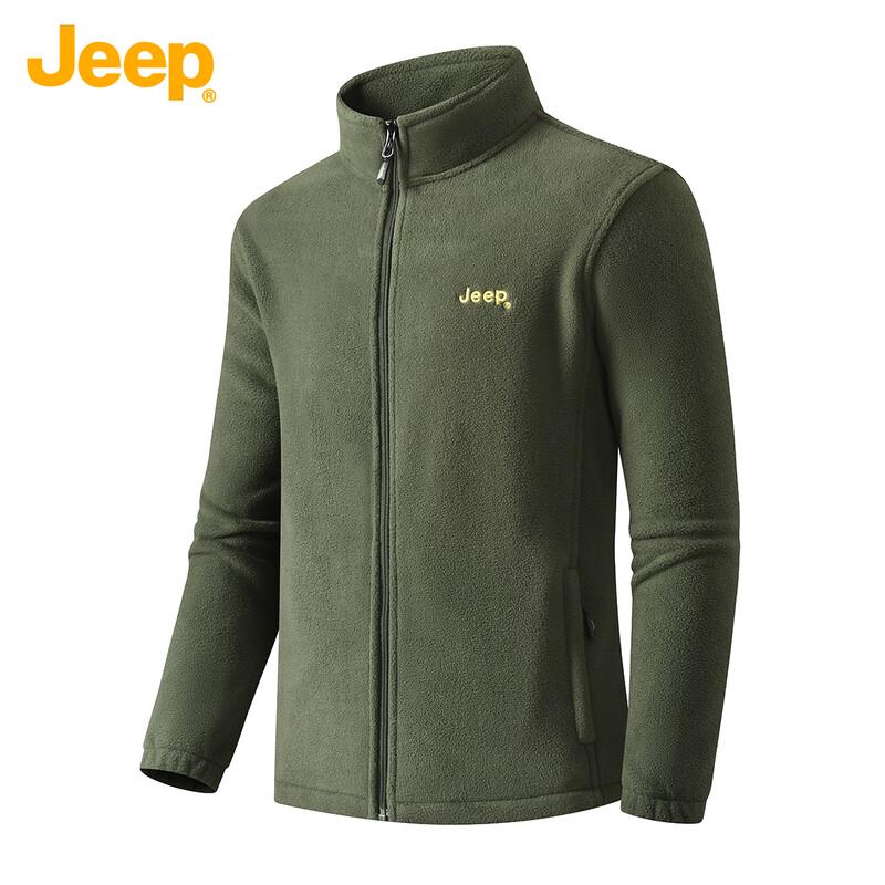 Jeep Men's Autumn Winter Fleece Cardigan Jacket