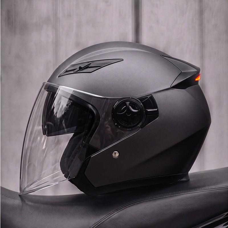 AD 3/4 Motorcycle Helmet Men Women 3C Certified Half Face With LED Light Commuting All Season