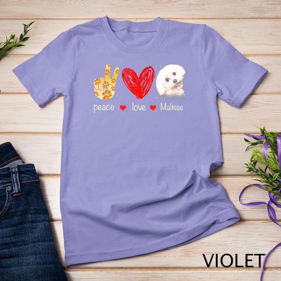 Peace Love Maltese Dog - Maltese Dog lover Gift T-Shirt Unisex T-shirt 12 S