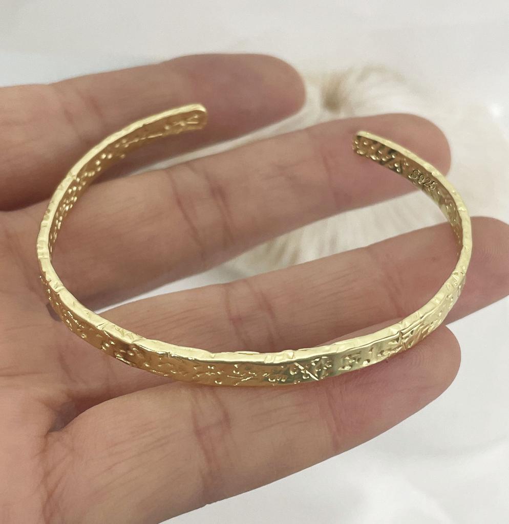 100% Massives 925 Sterling Silber Metallarmband für Damen Herren Vintage Handgefertigt Schlicht Geburtstag Geschenk S-B451