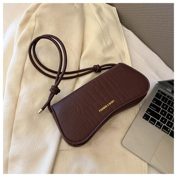 Simple Solid Color  PU Leather Women's Shoulder Bags Fashion Versatile Female Armpit Bag Casual Ladies Baguette Bag