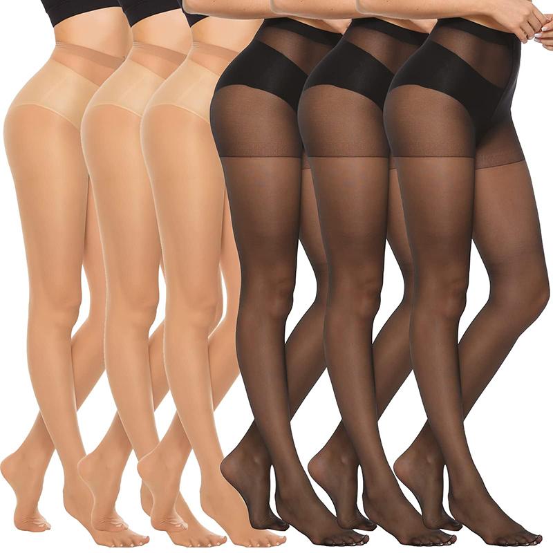 

Kave 6 Pairs Plus Size Pantyhose For Women Tights 20 Denier Sheer Stocking Spring Summer Thin Elastic Slim Long Stocking S 40-50kg