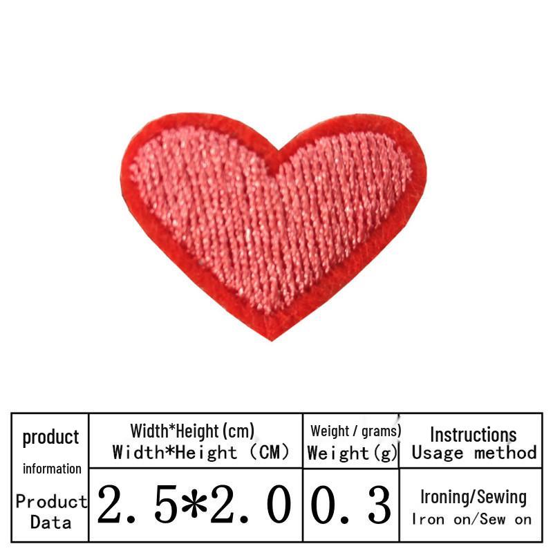 Neuer Stil Herzförmiger Gestickter Canvas-Aufnäher für Kleidung, Schuhe, Hüte und Taschen