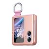 For Oppo Find N2 Flip 5G Ribbon Metal Ring Holder Anti-fingerprint Hard PC Phone Case Cover