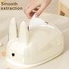 Practical Household Tissue Holder Cute Rabbit Shape Box, Decorative Plastic Facial Dispenser, Round Bunny Ear Box Cream Style Napkin Case for
