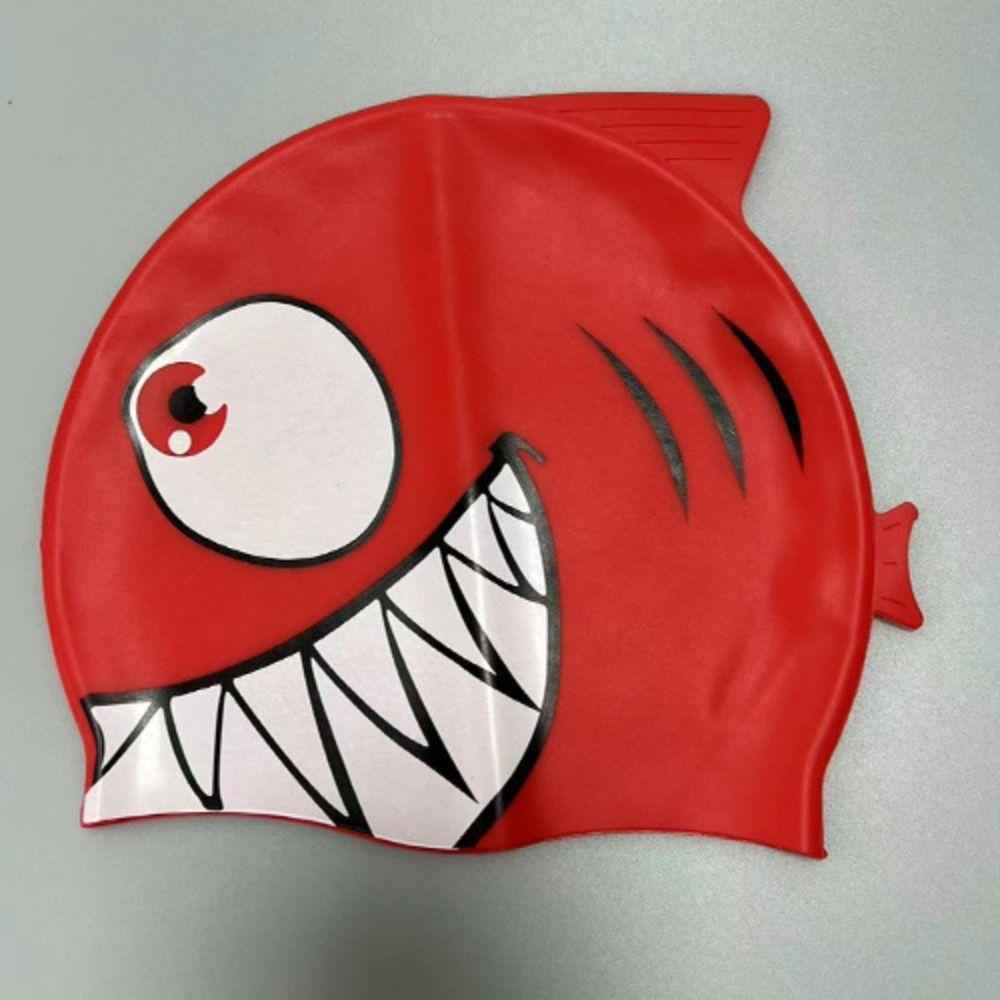 Waterproof Swimming Equipment Silicone Children's Pool Cap Cute Swimming Cap