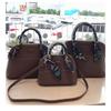 New lychee pattern platinum bag first layer cowhide shell bag single shoulder oblique span leather portable bowling women's bag