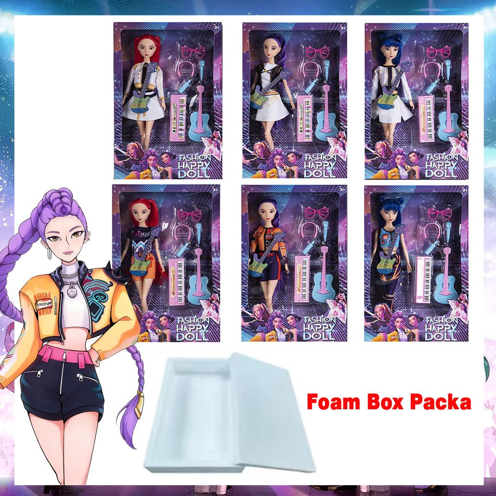 1/2/3 Stück Dämonenjäger Trendiges Mädchen-Gruppen-Artikulationspuppen mit Instrumenten-Zubehör Mädchenspielzeug Kinder Geburtstags-Feiertagsgeschenke