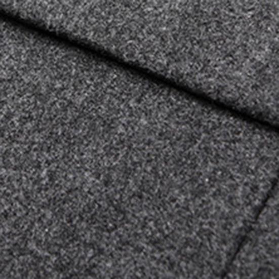 Men Trench Coat Solid Color Warm Autumn Winter Windproof Slim Jacket for Daily Wear