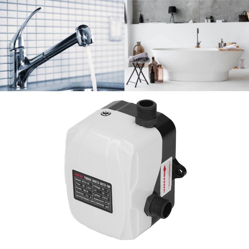 Automatic Water Booster Pump Booster Pump Water Pressure High 180W for Kitchen Sink Shower DC24V AC100‑240V Booster Pump