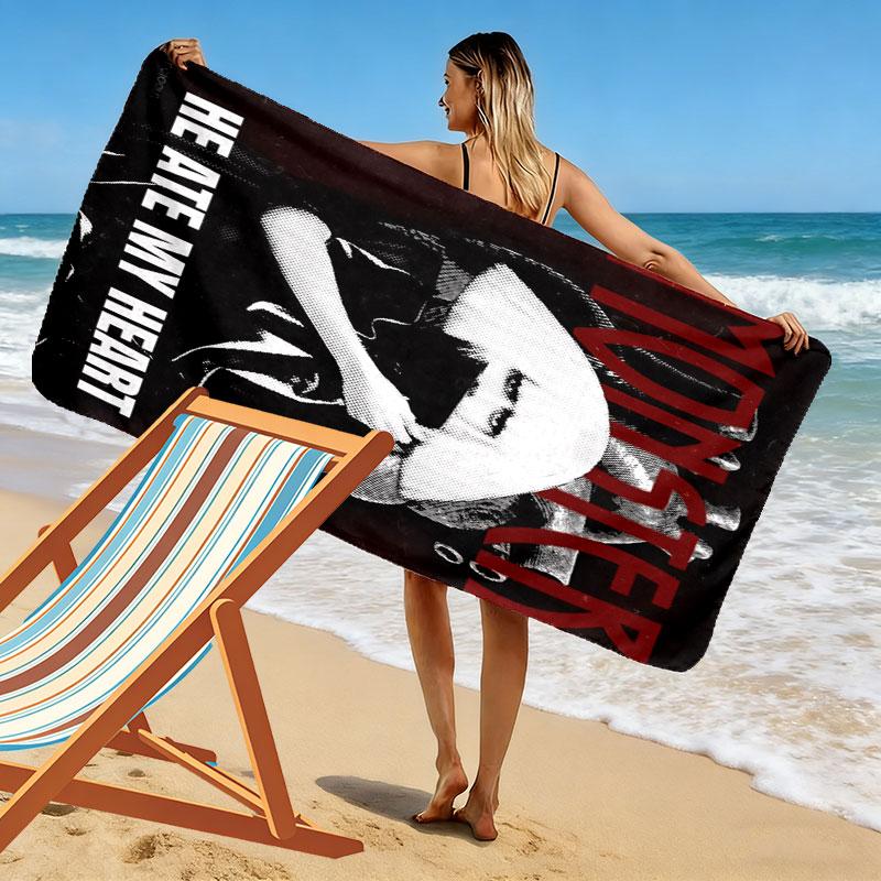Lady Gaga Print Beach Towel, Large Soft Quick Dry Towel for Beach Camping Swimming