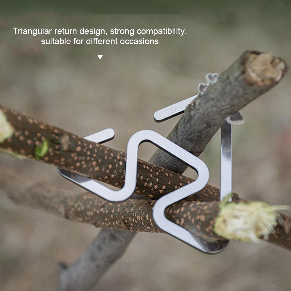 1PC Outdoor Camping Stainless Steel Hooks Multi-Function Non-Slip Ultra-Light Triangular Hooks Camping Accessory