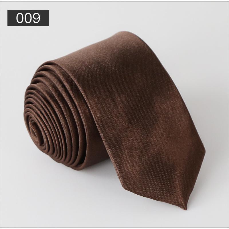Men's Solid Color Narrow Shiny Polyester Silk Tie - Formal & Casual Fashion