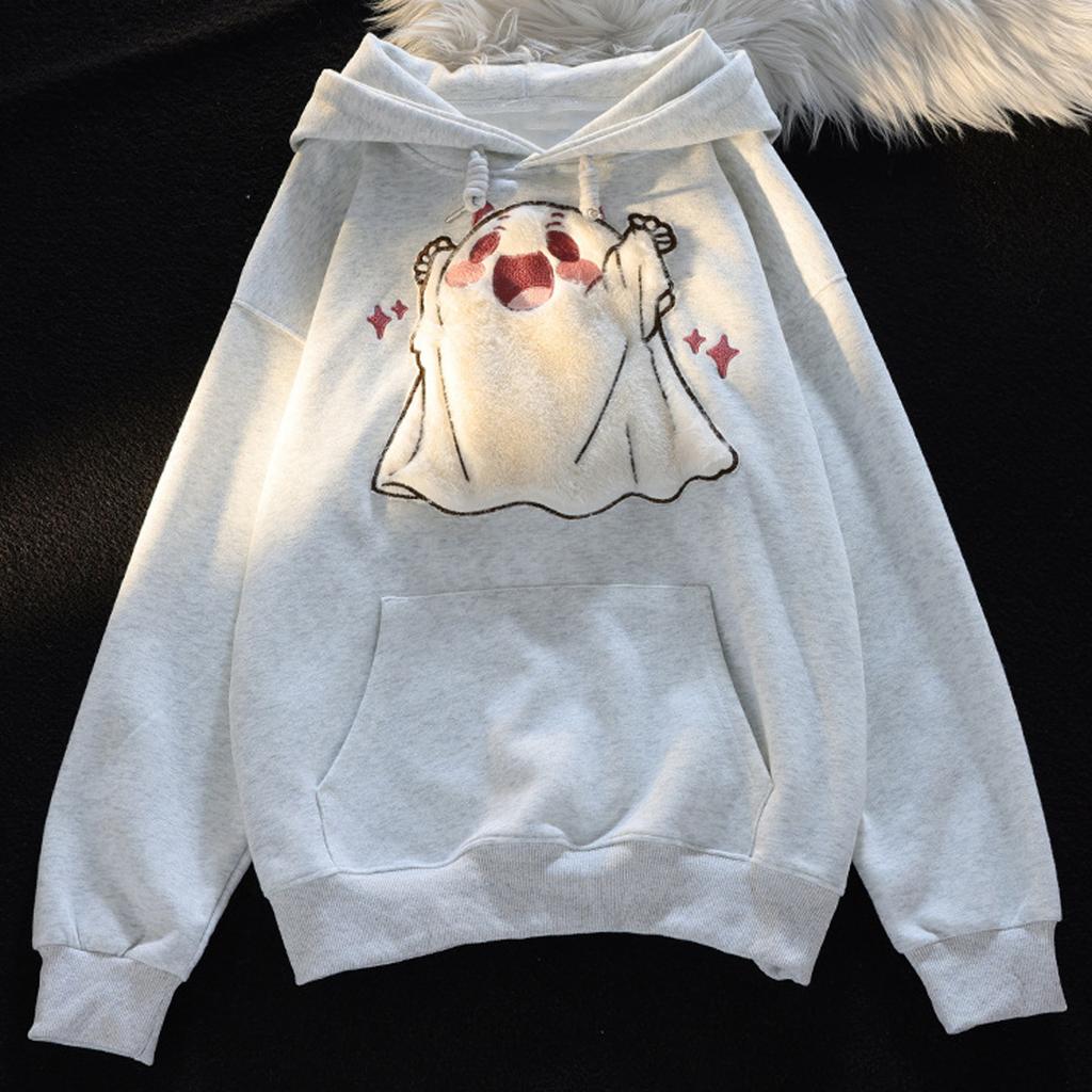 Ladies Fashion Casual Long Sleeve Round Neck Hoodie Pullover Top With  Pockets