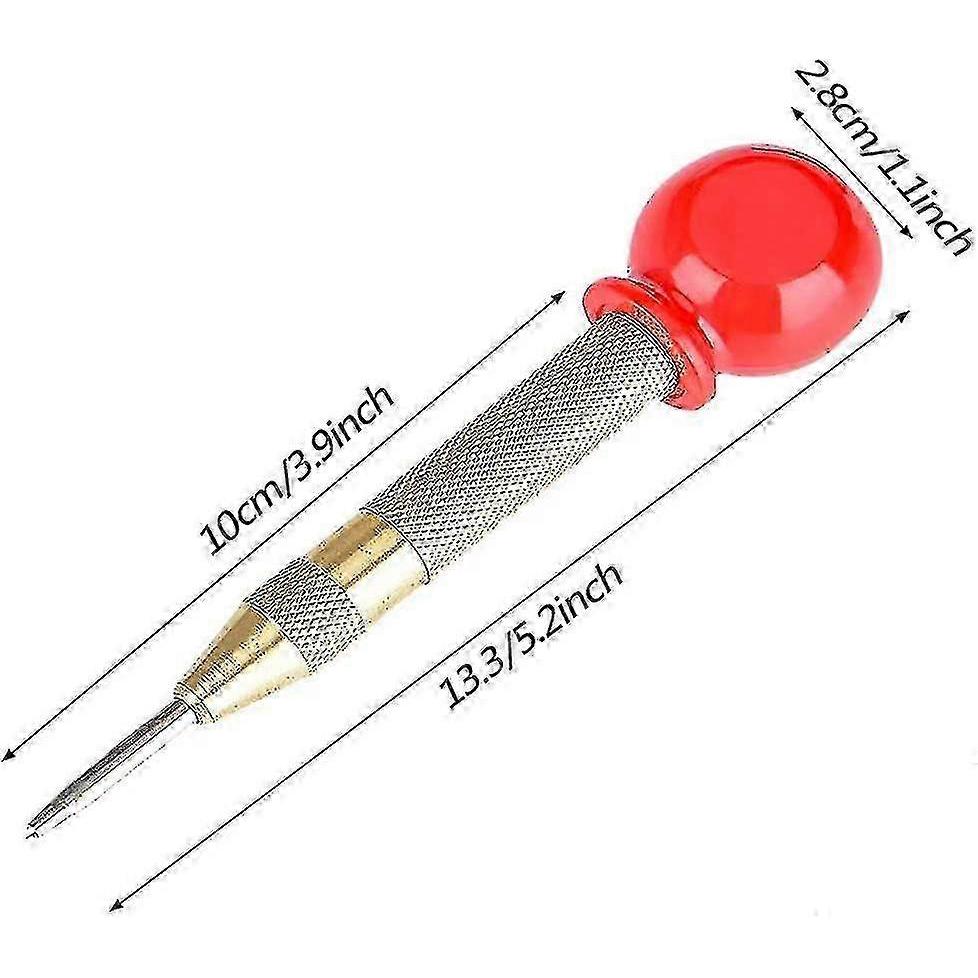 Boîte de 5" Perforateur auto-centreur à ressort Laiton Outil à main Trou central Perforateur à tracer l'acier pour Bois Métal Plastique Perforateur avec coussinet