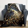 1PC Golden Peacock Feather Blanket, Throw For Sofa, Bed, Travel, Camping, Livingroom, And Bed, Printing Blanket With Soft And Warm Fabric Yy250918154