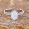 Inele de Angajament cu Piatră Ovală Mare Inele Ou cu Opal Alb Foc Pentru Femei Inele de Căsătorie Aurii Vintage Bijuterii Accesoriu Minimalist