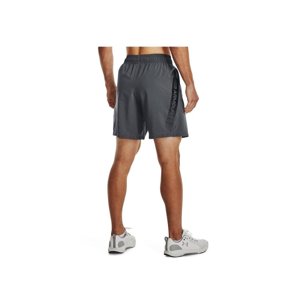 Under Armour Letter Print Woven Sports Shorts Men Bottoms Grey 1370388-012