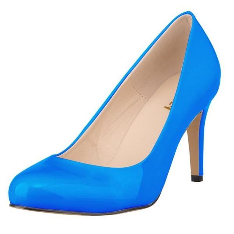 Neue klassische Frauen Pumps Sexy Runde Zehen 9cm Mid Med Kitten High Heels Schuhe Frühling Marke Design Schwarz Rot Kleid Hochzeit Schuhe