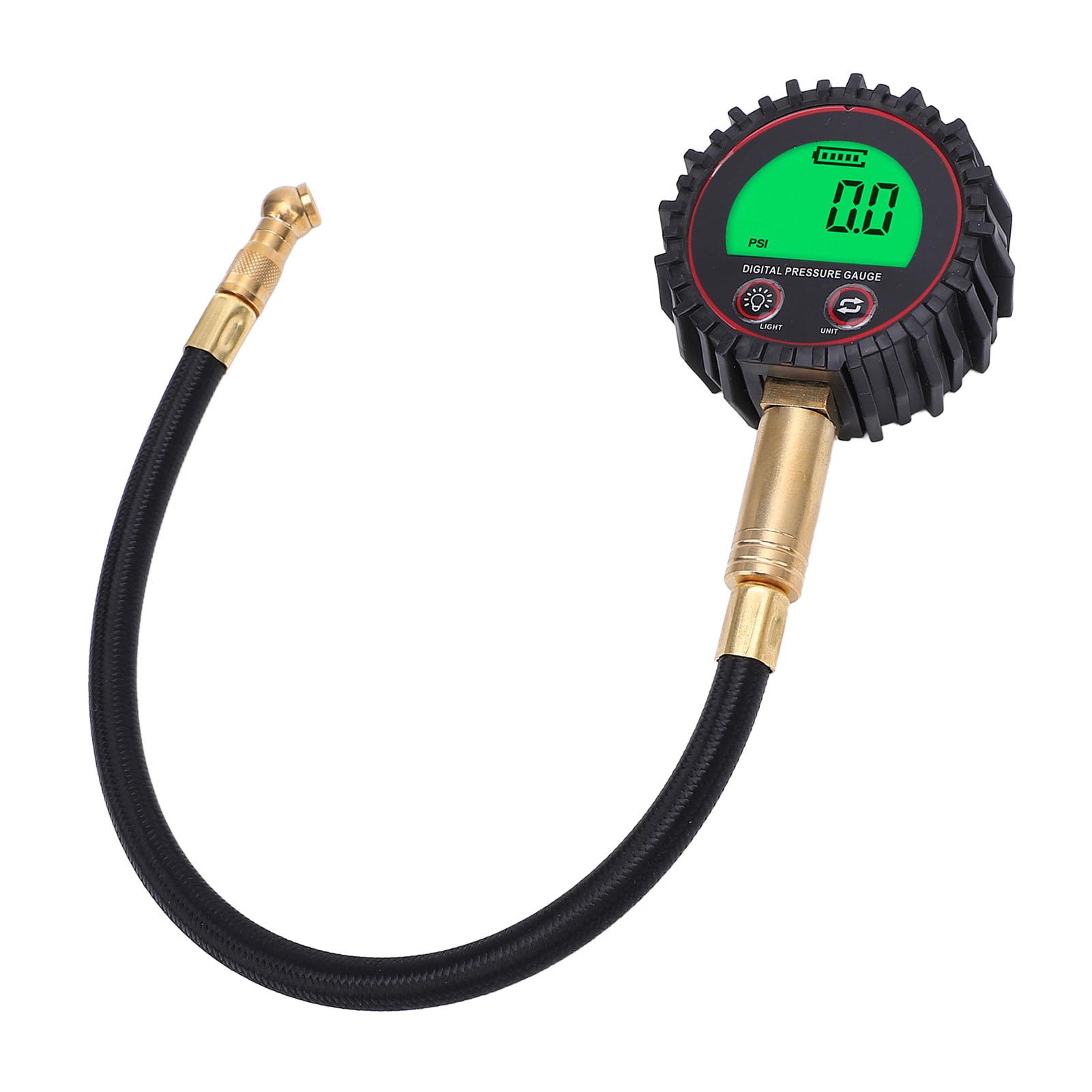 

Цифровий манометр для шин 18 різьба Легко читається з подовжувальним шлангом Манометр для шин для автомобіля позашляховика вантажівки