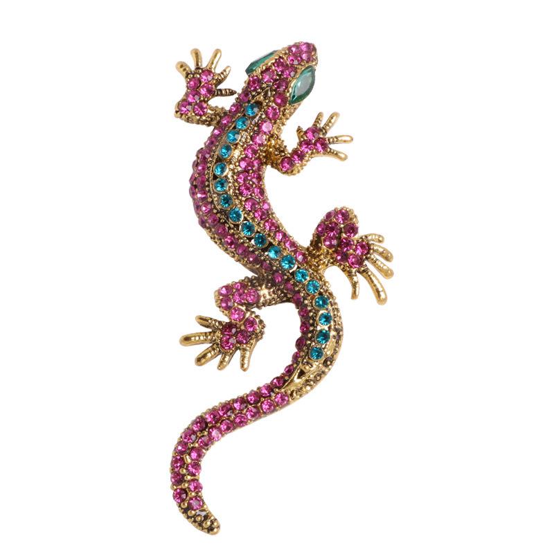 Elegant Crystal Lizard Brooch: Versatile Rhinestone Gecko Pin for Women's Fashion