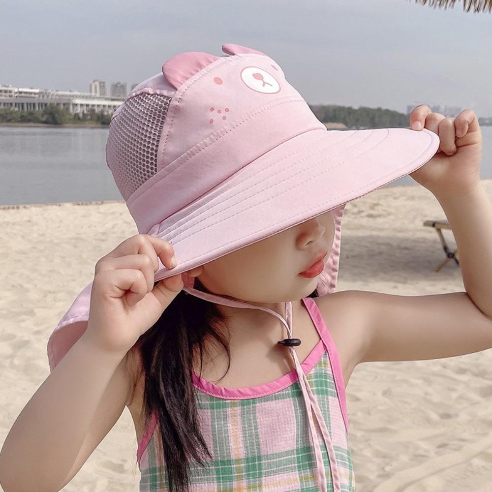 Mesh Children Sun Hat UV Protection Wide Brim Bucket Hat Fashion Baby Fisherman Cap  Girls