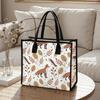 Cute Fox Printed Tote Bag Casual Large Capacity Handbag for Daily Use