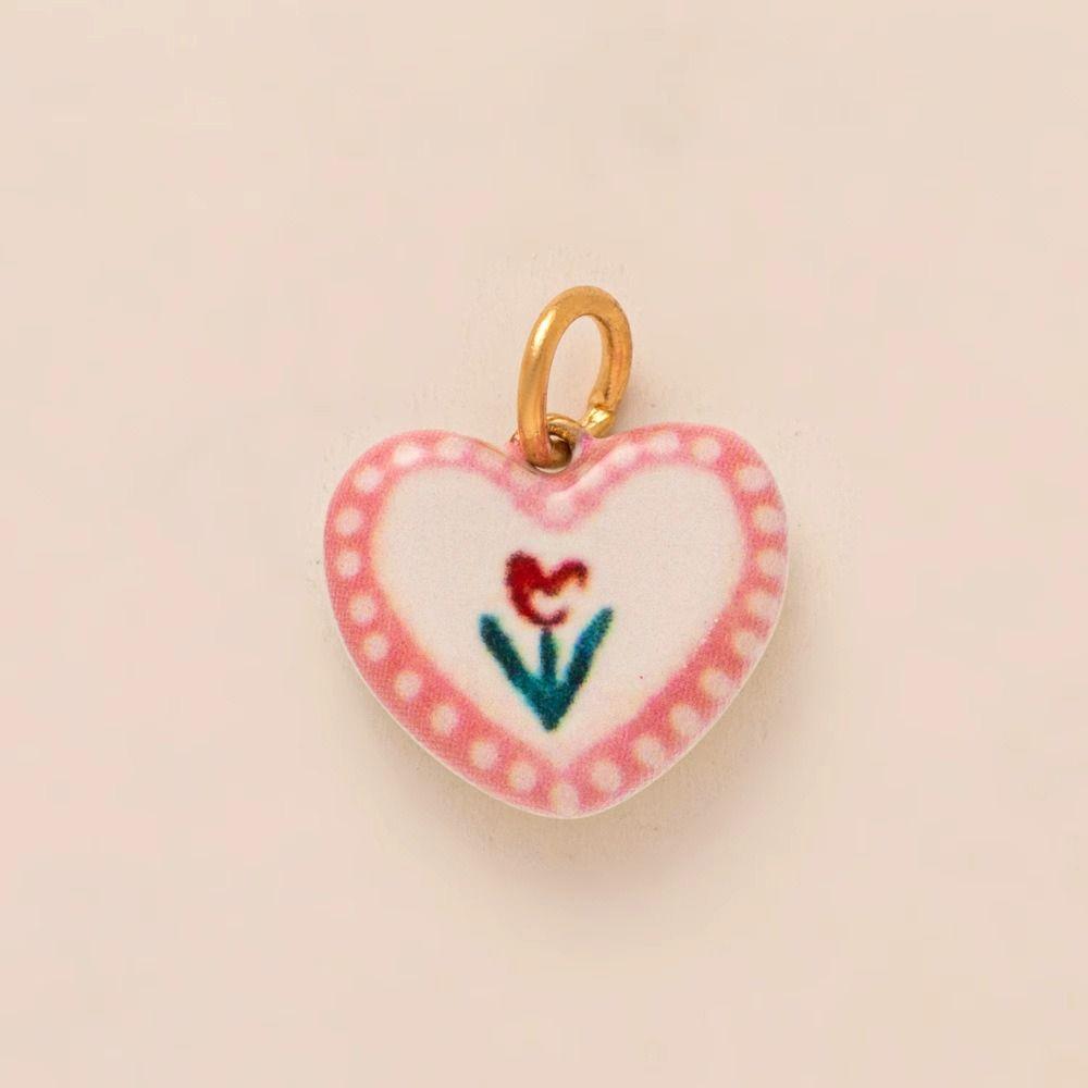 Flower Series Necklace Pendant Colorful Hand-Drawn Necklace Making Connector  Charms Making
