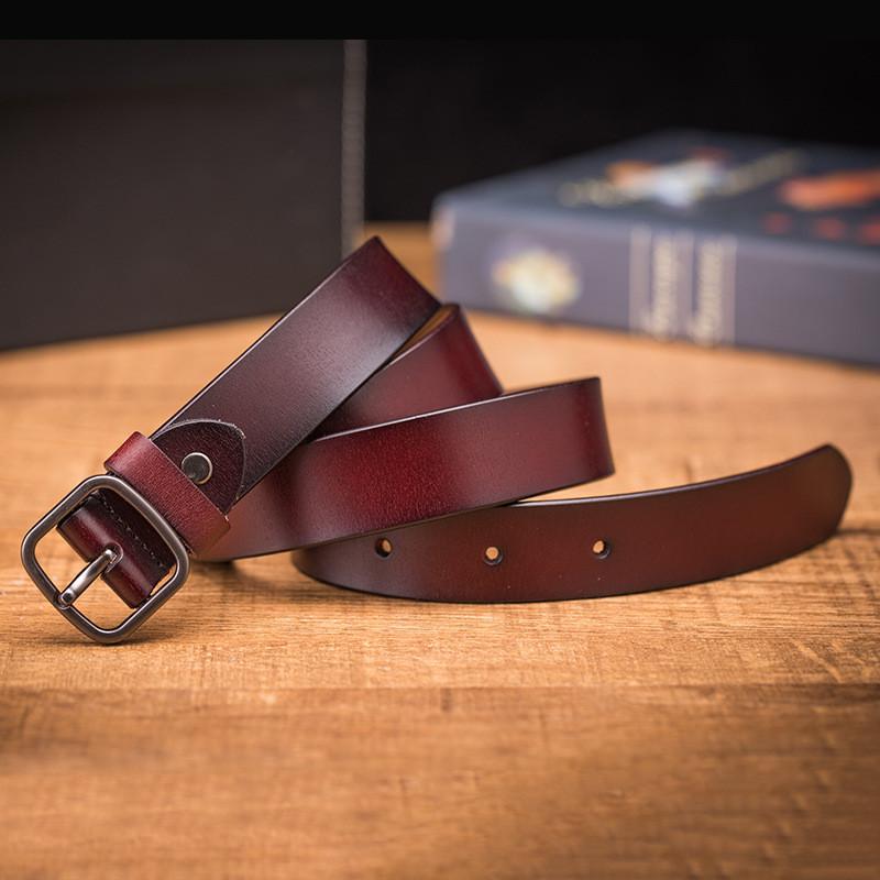 Elegant Leather Waist Belt Women Slim Design Simple Buckle Formal Use Casual