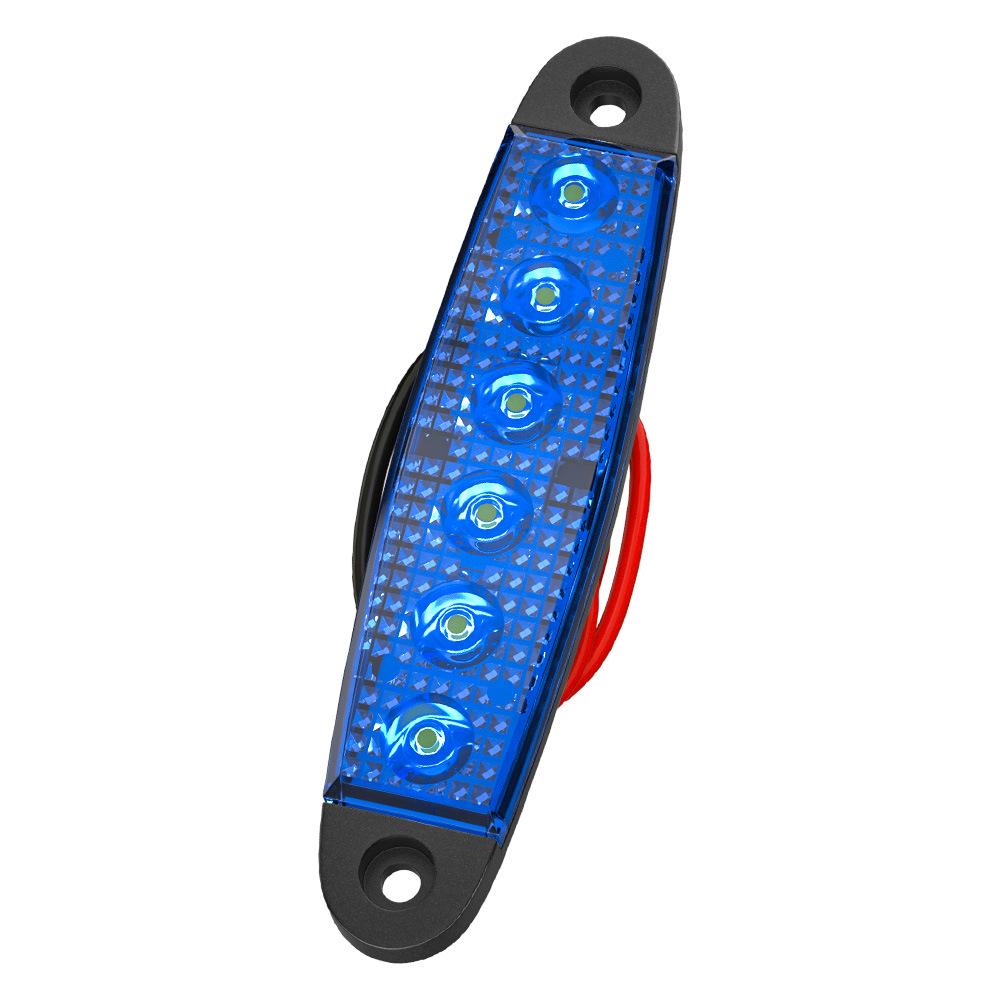 12V/24V 6-LED Yellow Side Warning Lights for Trucks, Lorries, and Boats