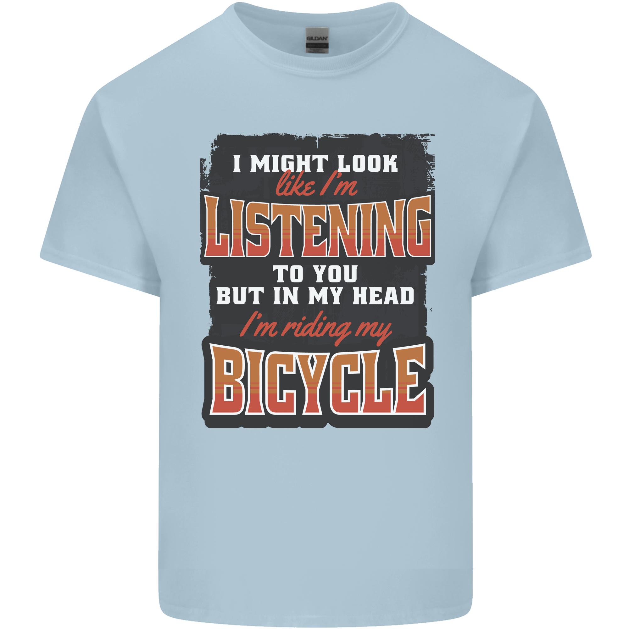 In My Head Im Riding My Bicycle Bike MTB Unisexs Light Cotton TShirt S