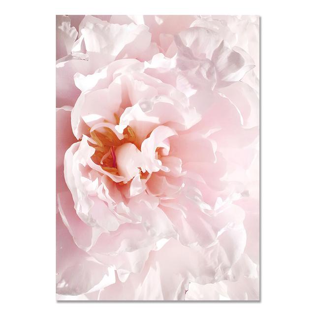 Pink Flower Blooming Rose Peony Nature Plant Nordic Posters and Prints Wall Art Canvas Painting Pictures for Home Design Bedroom