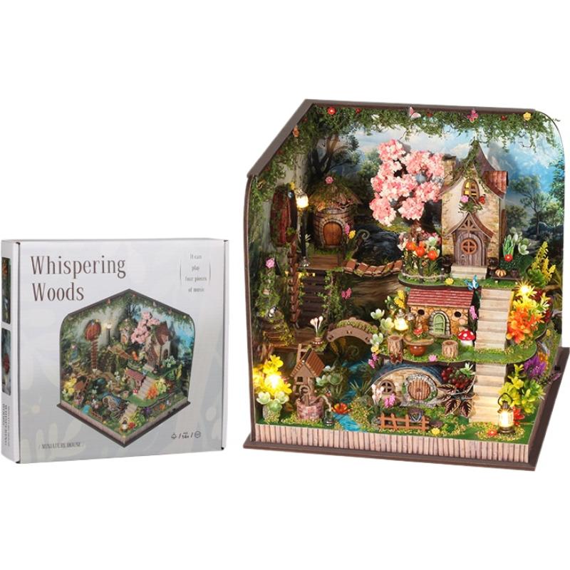 

DIY Wooden Miniature Building Kits 3D Forest Whisper Miniature House Puzzle Cottage Casa Dollhouses For Friends Gifts