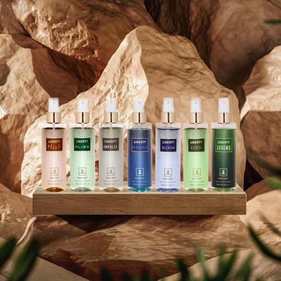 Liberty Luxury Legend Liquid Body Mist 200ml for Unisex Long Lasting Aquatic Fragrance Travel Friendly Perfume Body Spray Crafted in France