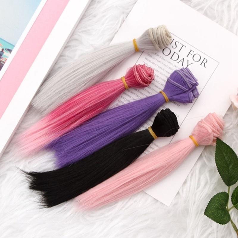 Doll Accessories Straight Synthetic Fiber Wig Hair For Doll