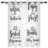 Text Stripes Window Curtains Home Decor Living Room Curtains Kitchen Drapes Panel Curtains for Bedroom