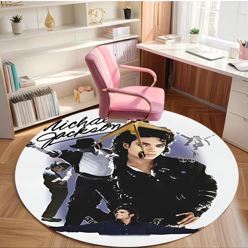 Michael Jackson Print Round Rug, Washable Floor Carpet, For Entryway Dorm Laundry Room Office Study, Home Decor Birthday Christmas Gift