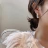 Latest Sweet Romantic Elegant White Flower Hoop Earrings | Stylish Shell Resin Delicate Pearl Flower Zircon Earrings | Trendy Versatile Jewellery